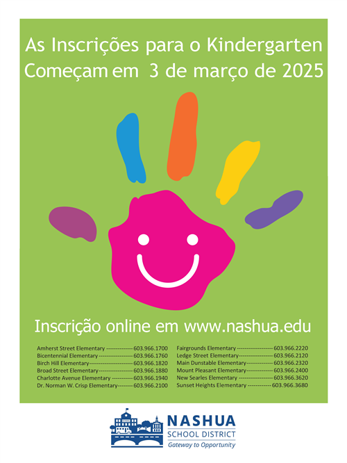 Portuguese copy of kindergarten registration poster